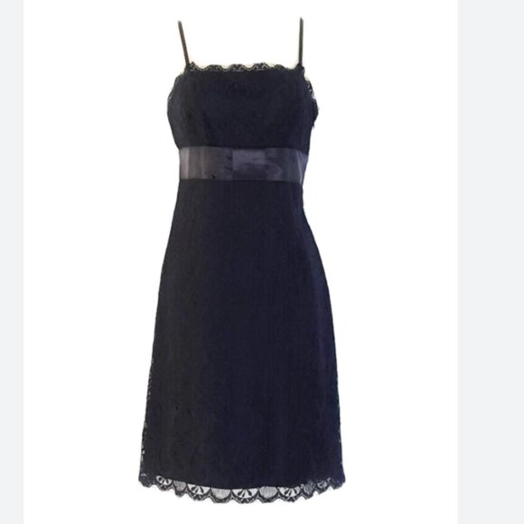 NWT INC International Concepts Black Lace Formal Mini Dress Size 10P - Picture 1 of 6